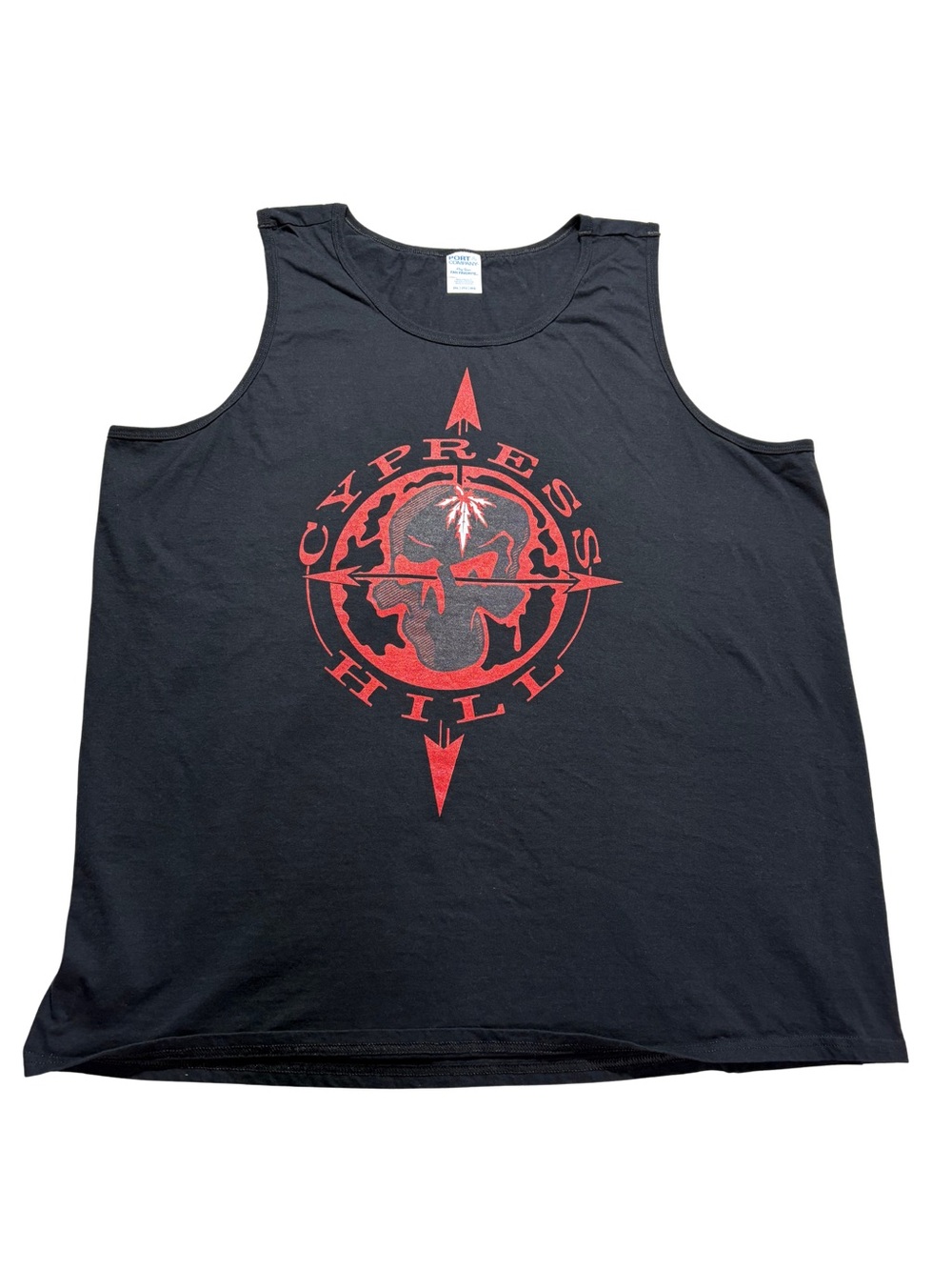 Port & Company Cypress Hill Graphic Tank Top Sleeveless Black Red Logo 2XL